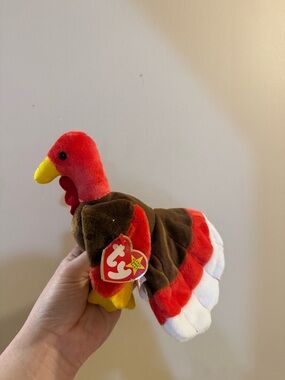 Ty Beanie 1996 ‘Gobbles’ Red & Brown Turkey Plush